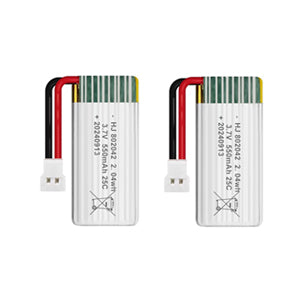 2 Pcs 3.7V Lipo Battery, 550 mAh Rechargeable Lithium Polymer Battery for RC Plane Helicopter Drone All Models & Toys (XH2.54 Connector)