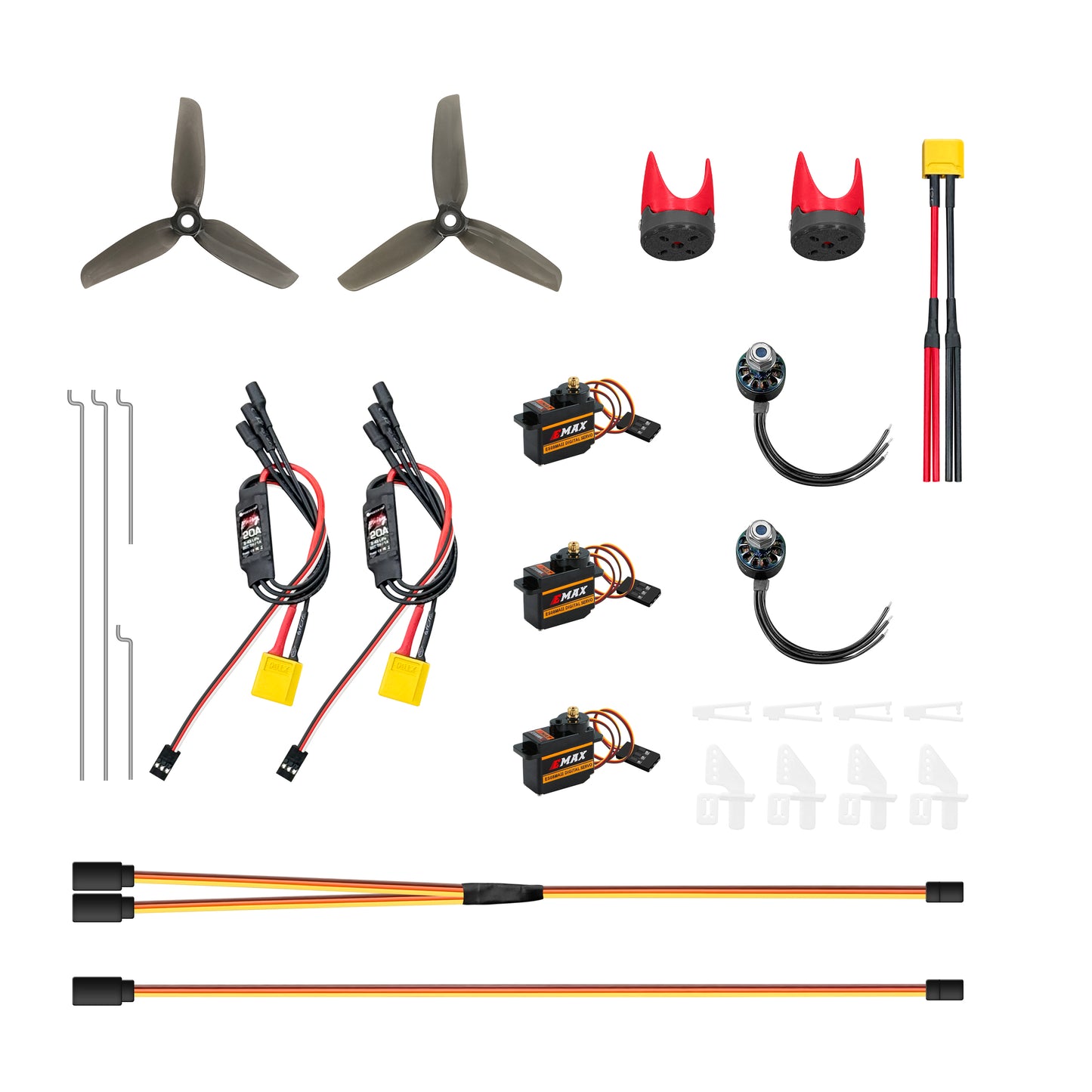 Motor Build Kit for RC Plane Conversion, DIY Twin Motor Kit for Foam Gliders Z80