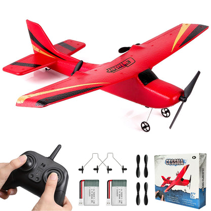 RC セスナ、2 チャンネル 2.4 GHz リモートコントロール飛行機、子供と初心者向けの簡単に飛ばせるグライダー (レッド) 