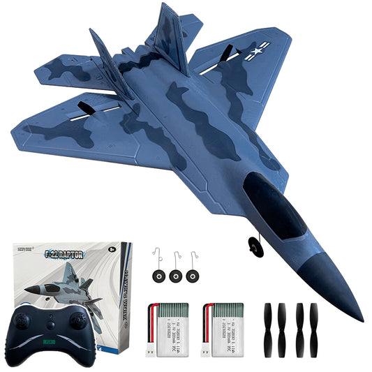 RC F22 Raptor, 2 Channel 2.4 GHz Remote Control Airplane, Easy to Fly Glider for Kids & Beginners