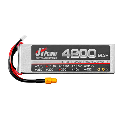 Lipo バッテリー 11.1V 4200mAh 3S 25C、XT60 プラグ付き充電式バッテリー