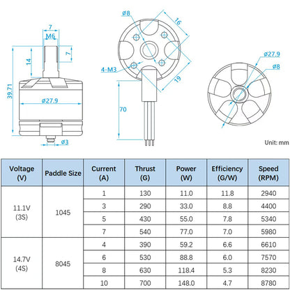 A2213 ブラシレスモーター 935KV マルチコプタードローンなど用