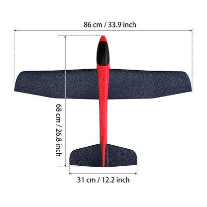 860mm フォームグライダー、子供とラジコン愛好家向けの超大型飛行機おもちゃ (2 パック) 