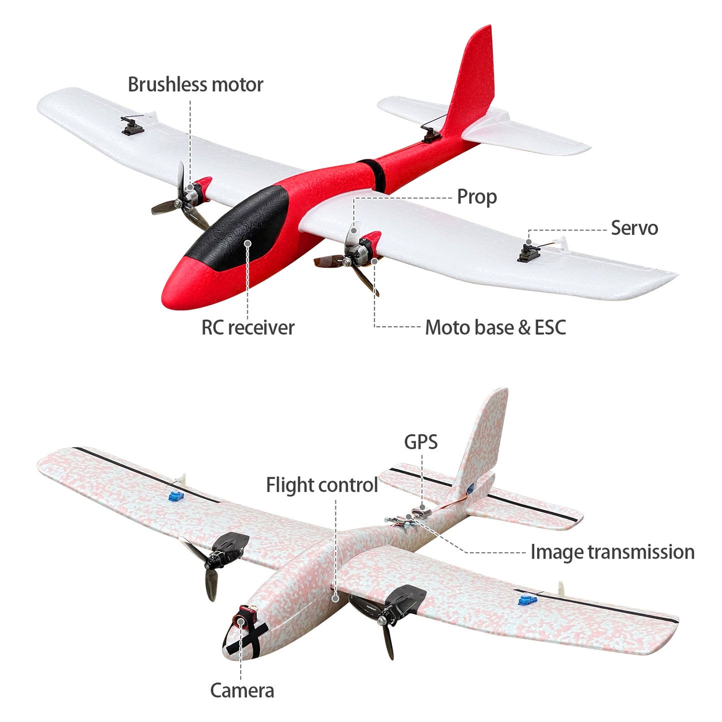 860mm フォームグライダー、子供とラジコン愛好家向けの超大型飛行機おもちゃ (2 パック) 