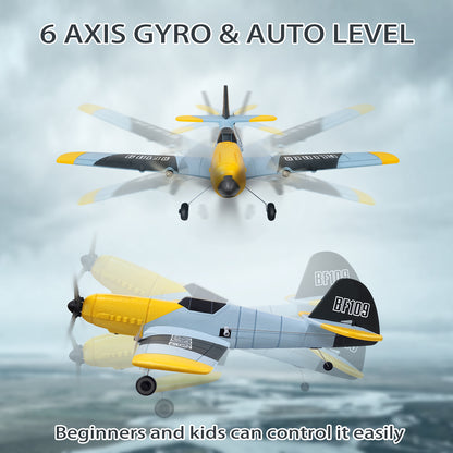 3 Channel RC Plane BF-109, Remote Control Airplane Ready to Fly, 2.4GHz 6-axis Gyro Stabilizer, Easy to Fly for Kids & Beginners