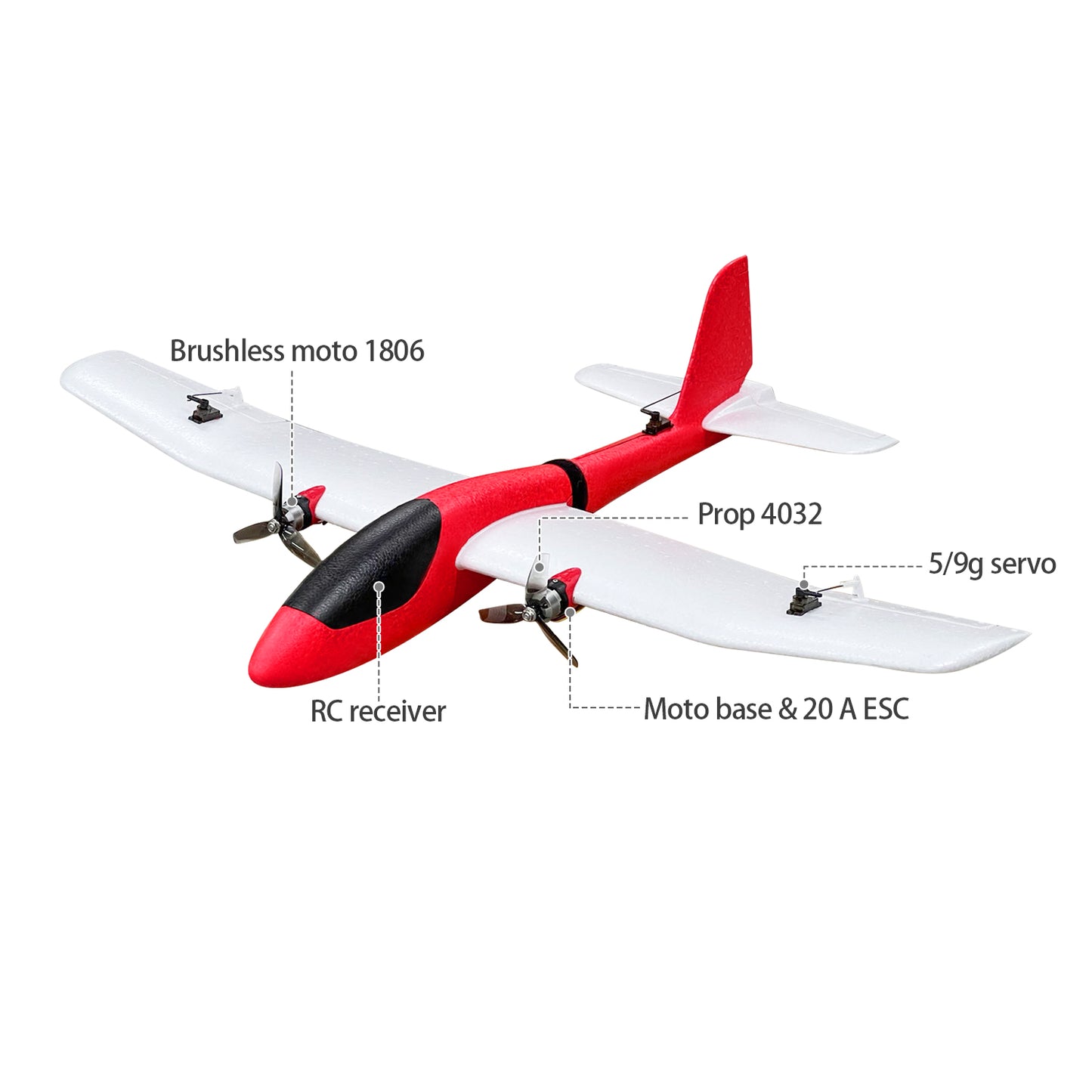 3D Print Motor Base, Twin Motor Solution for 84/86cm DIY RC Plane Glider Conversion, Hole Pitch 12-16mm