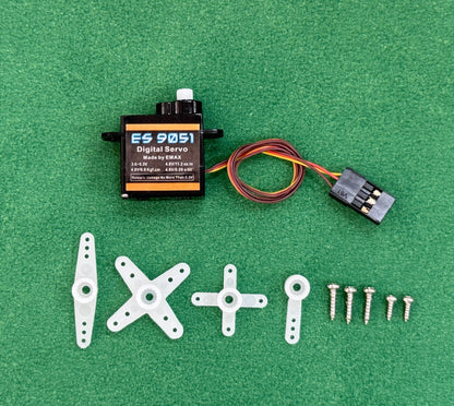 4.8G Servo, Micro Digital Servo for Robot Arm RC Plane Helicopter Car Boat, Coreless Motor Mini Servo for STEM & Raspberry Pi Project (Emax ES 9051 II)