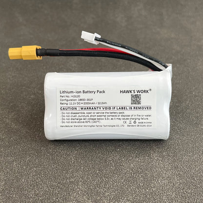 11.1V 2000mAh Lithium Battery XT60 & T Plug, 3S1P 18650 Li-ion Battery Pack for RC Model Boat Plane Vehicle