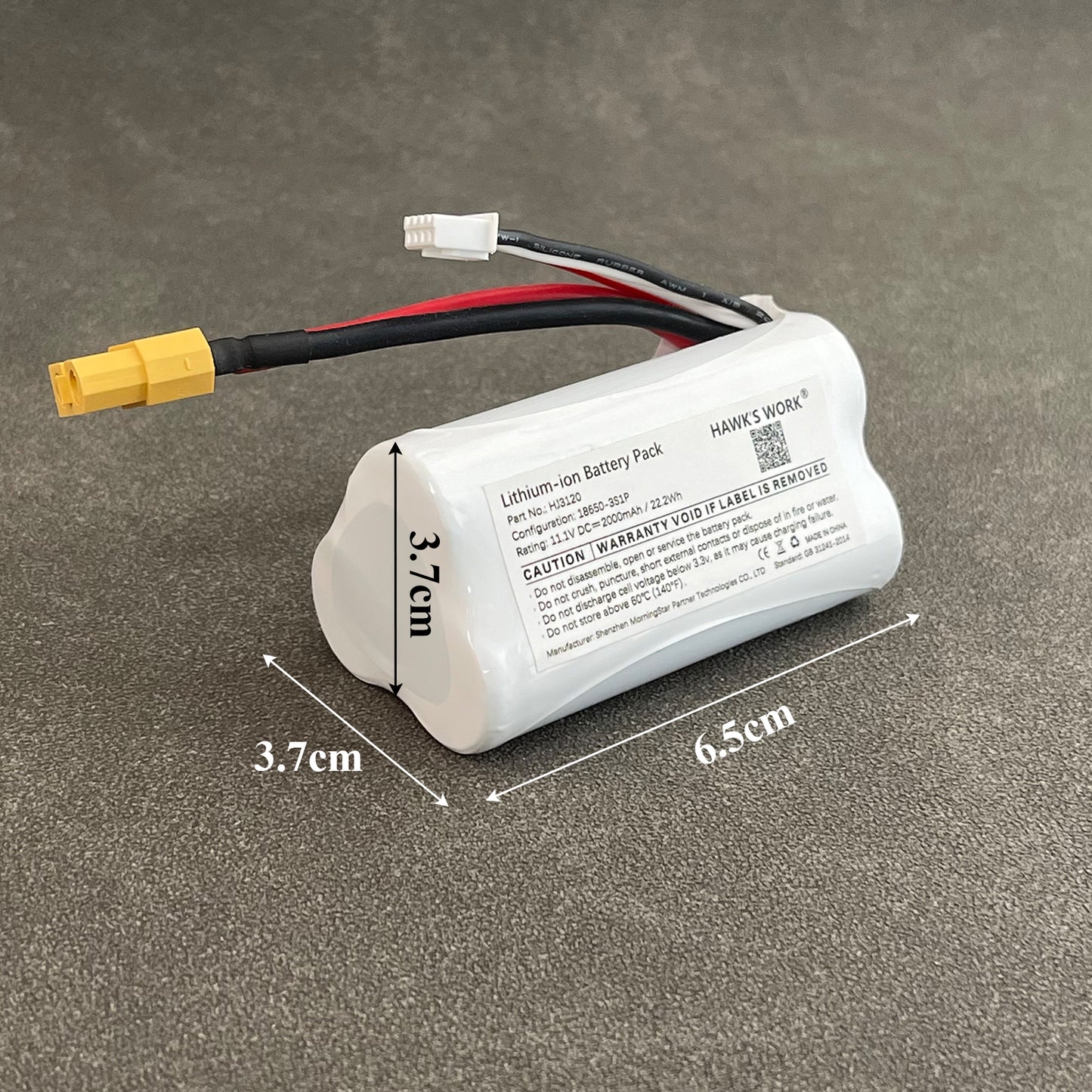 11.1V 2000mAh Lithium Battery XT60 & T Plug, 3S1P 18650 Li-ion Battery Pack for RC Model Boat Plane Vehicle