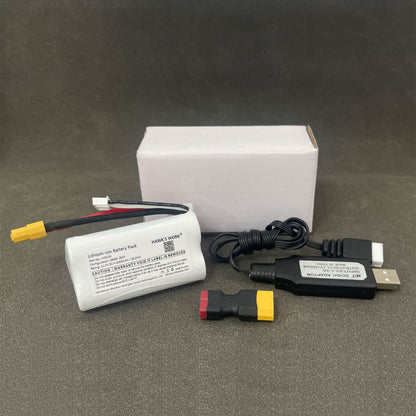 11.1V 2000mAh Lithium Battery XT60 & T Plug, 3S1P 18650 Li-ion Battery Pack for RC Model Boat Plane Vehicle