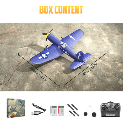 3 Channel RC Plane F4U Corsair, Remote Control Warbird Ready to Fly, 2.4GHz 6-axis Gyro Stabilizer, Easy to Fly for Kids & Beginners