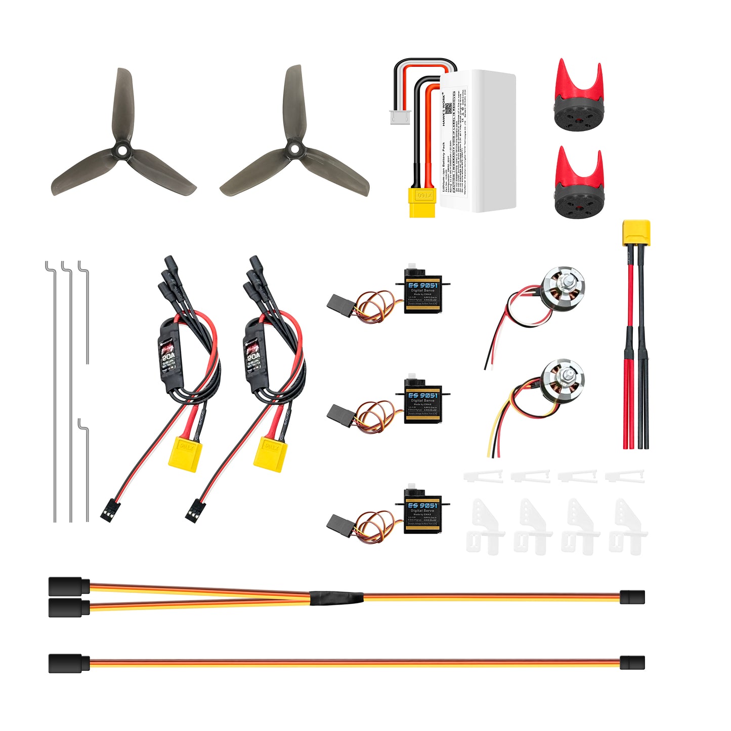 Motor Build Kit for RC Plane Conversion, DIY Twin Motor Kit for Foam Gliders Z80